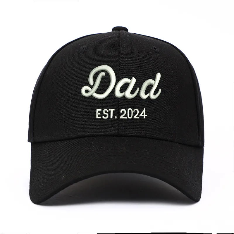Baseball Cap Washed Distressed Cotton Dad Est 2024 Embroidery Adjustable Sunshade Hat For Men Women Casual Streetwear