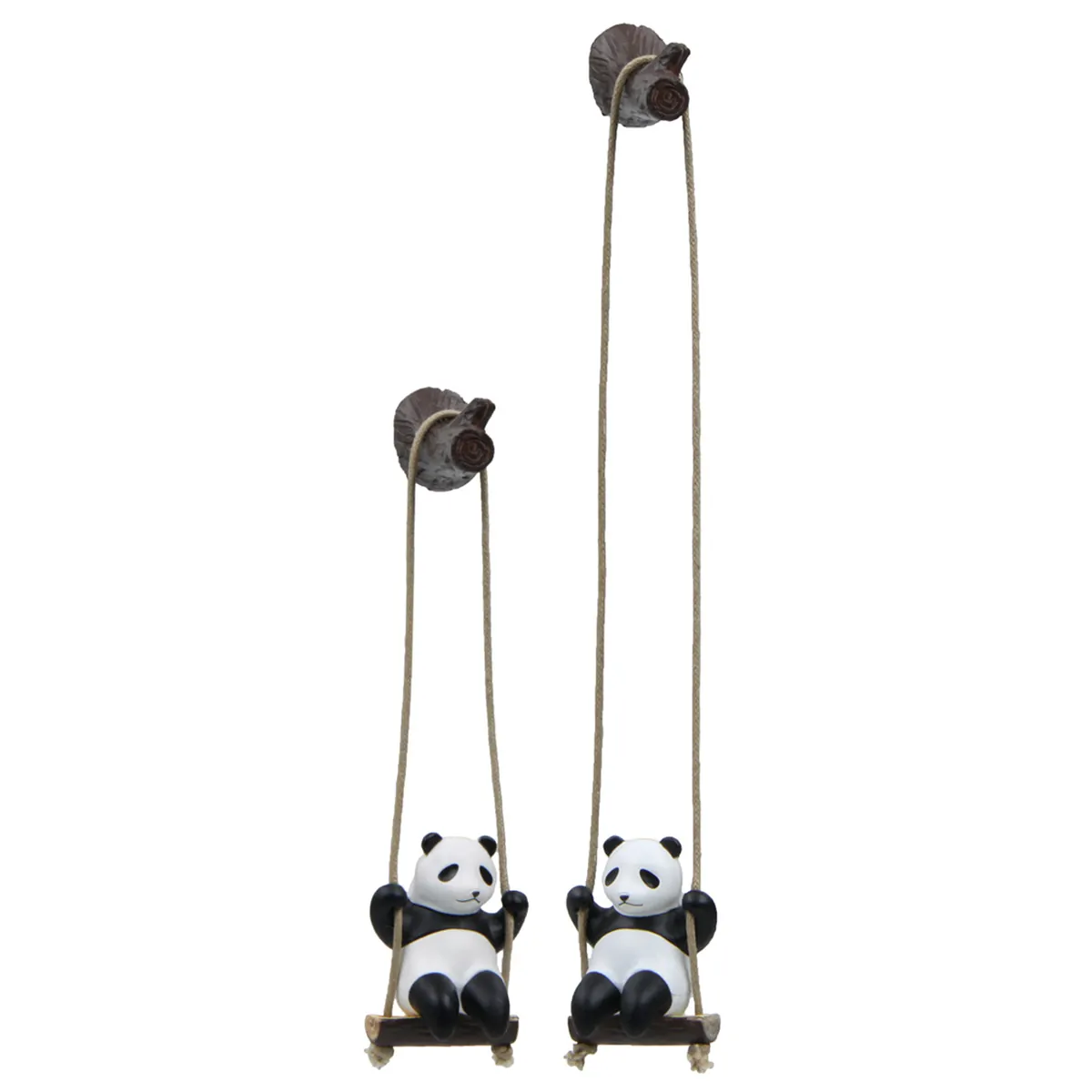 Panda Swing Hanging Ornament Resin Cute Animal Figurine For Car Rearview Mirror Home Office Wall Decor
