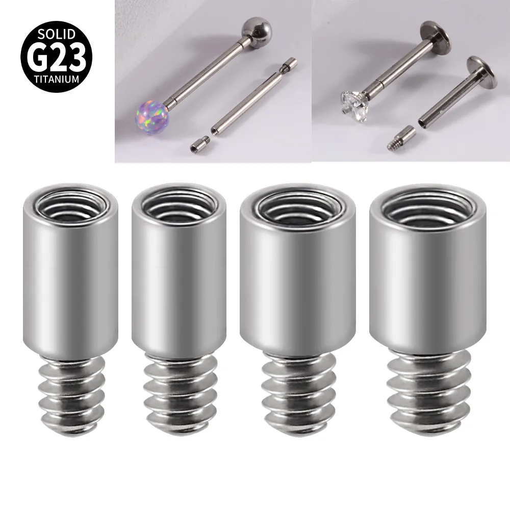 Tige D'extension De Piercing En Titane G23 Solide À Filetage Interne Accessoire Pour Labret Stud Anneau De Nombril