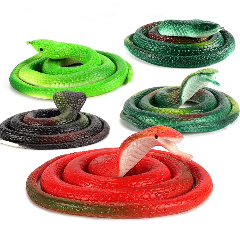 Jouet Serpent Réaliste En Caoutchouc Souple Simulation Cobra Accessoires De Farce Pour Halloween Décoration De Jardin