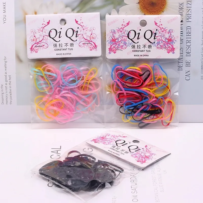 High Elastic Rubber Hair Ties Unbreakable Disposable Stretchable Headbands For Kids Toddlers Girls Women Colorful Durable