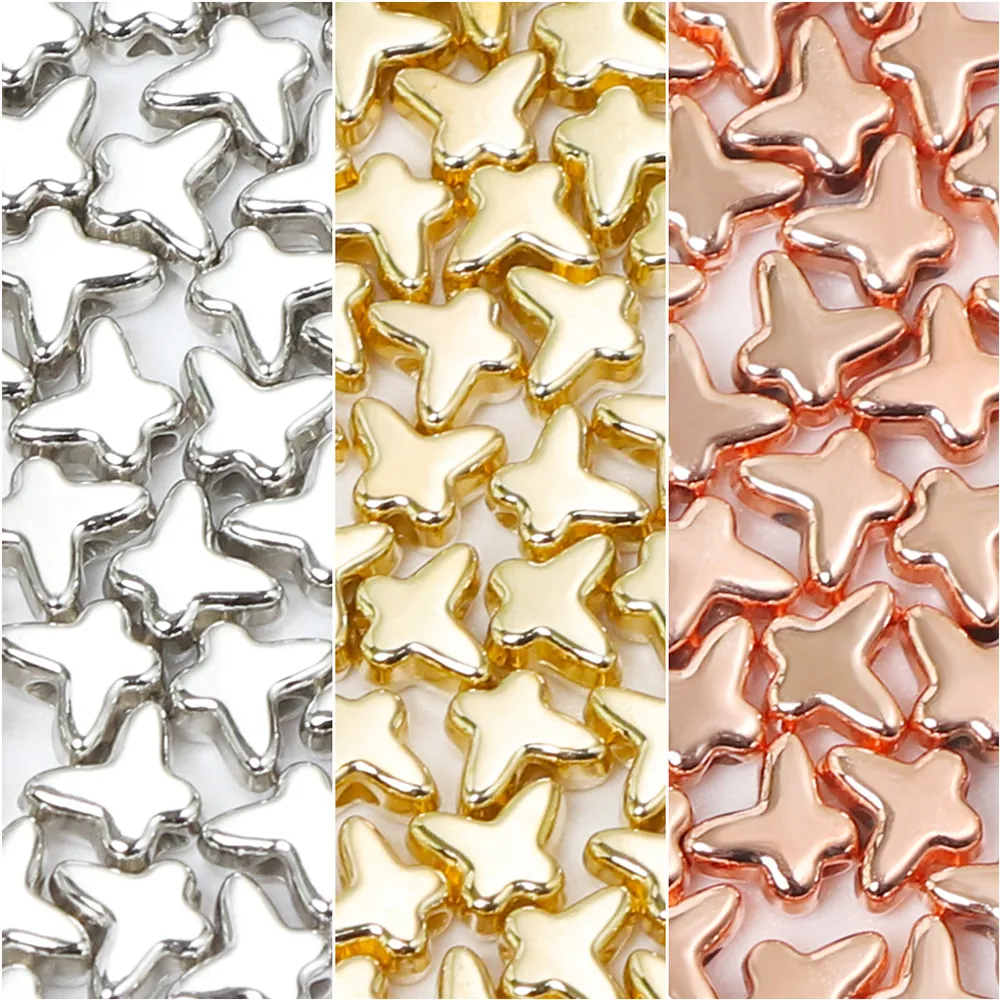 Butterfly Spacer Beads Electroplated CCB Plastic Metallic Gloss Loose Beads DIY Jewelry Making Craft Accessories