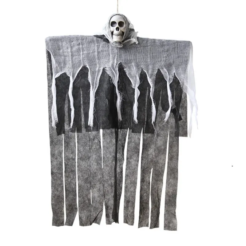 Halloween Hanging Ghost Skeleton Decoration Scary Tattered Gauze Prop For Haunted House Yard Outdoor Party Home Decor