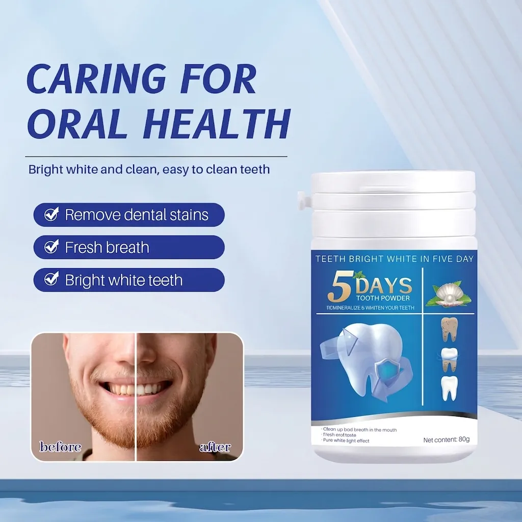 Polvere Dentale Formula Menta Bicarbonato Di Sodio Per Sbiancamento Rimozione Macchie Igiene Orale Protezione Smalto Pulizia