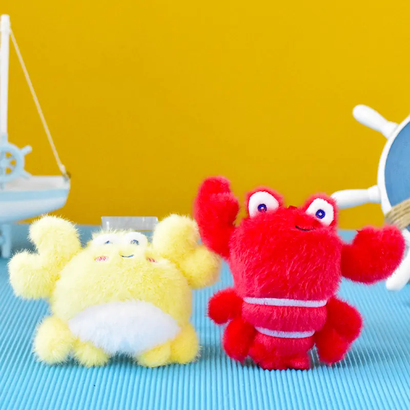 Cute Lobster Crab Plush Keychain Soft Stuffed Animal Bag Charm Sea Creature Toy Pendant Gift Accessory
