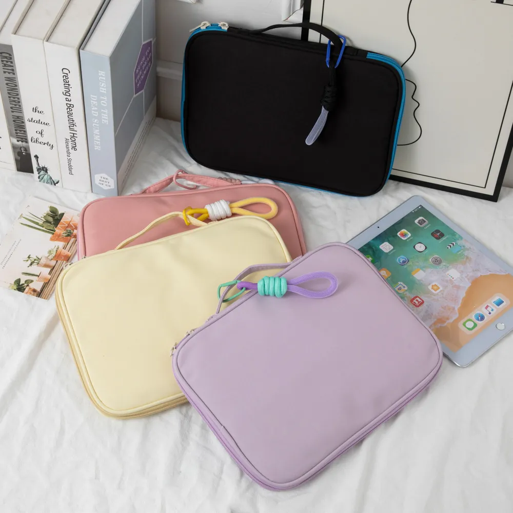Oxford Cloth Laptop Sleeve Protective Liner Bag With Handle Zipper Portable Storage Case Korean Style