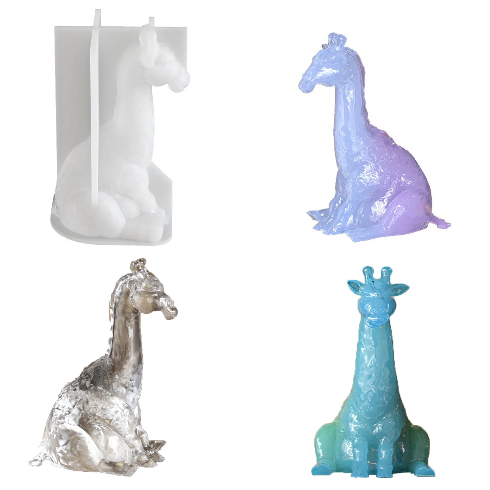 3D Giraffe Animal Shape Silicone Mold For DIY Resin Casting Gypsum Plaster Candle Making Home Desktop Decoration