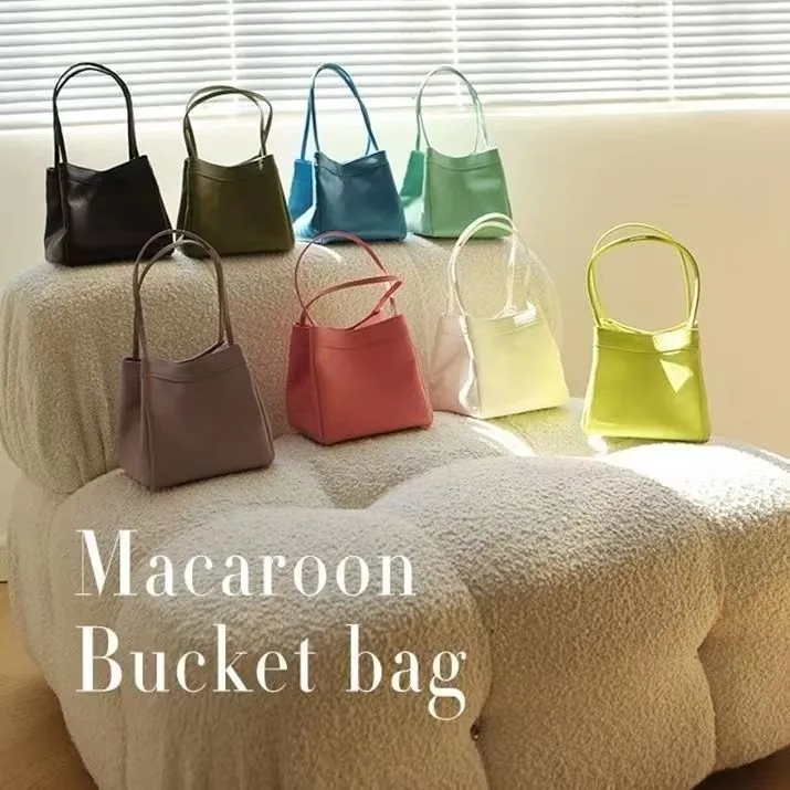Borsa A Mano A Secchiello Pelle PU Motivo Litchi Chiusura Magnetica Moda Di Strada Donne Borsa A Tracolla Versatile