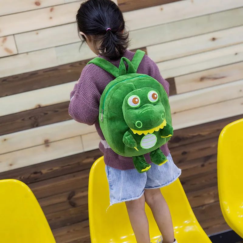 Kids Plush Dinosaur Backpack Soft Cartoon Toddler Kindergarten Preschool Bag For Boys Girls Lightweight
