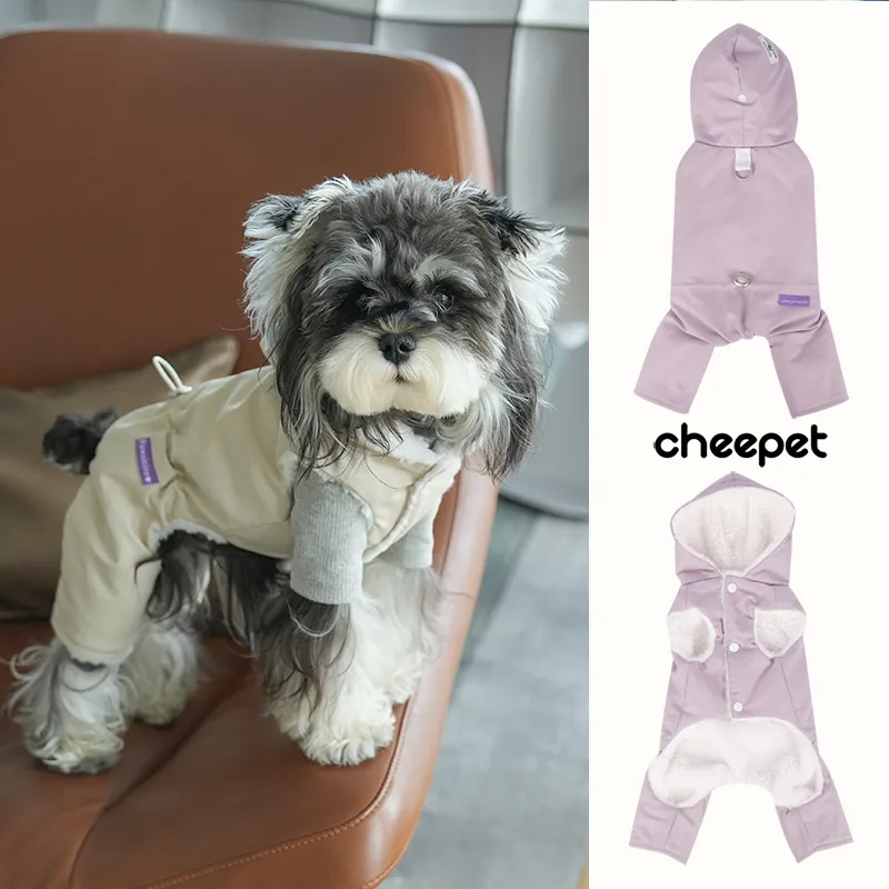 Dog Four Legged Winter Coat Padded Jacket Waterproof Windproof Hooded Jumpsuit Warm Apparel For Small Medium Dogs