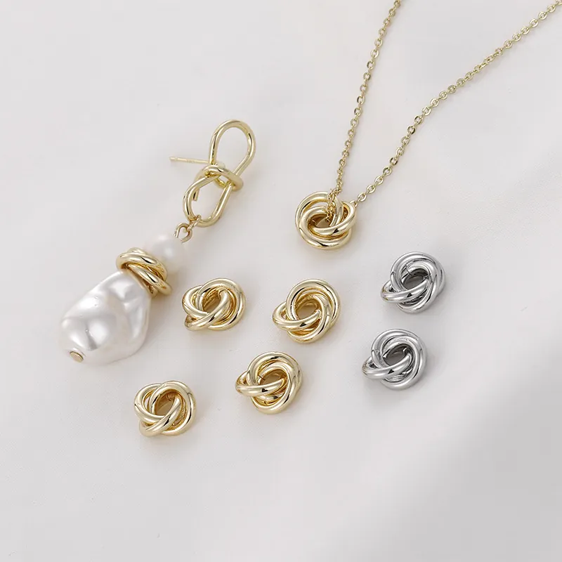Cuentas Espaciadoras Con Nudo Retorcido Anillo De Cobre Chapado En Oro De 14k Para Creación De Joyas Pendientes Collares