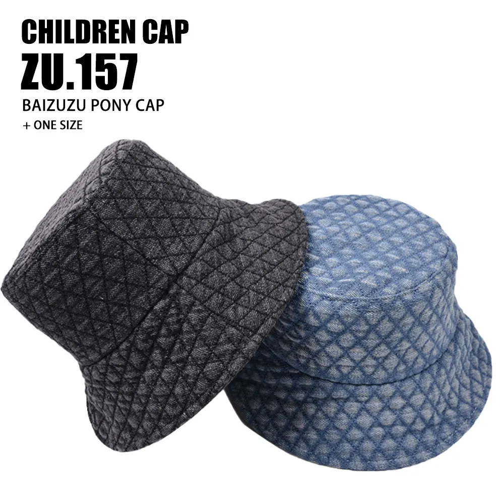 Kids Bucket Hat Quilted Cotton Warm Winter Windproof Basin Hat For Toddler Boys Girls Casual Flat Top