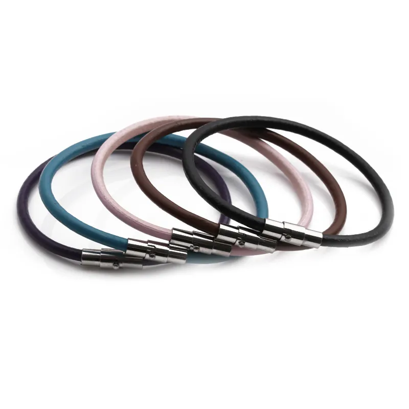 Bracciale In Pelle Con Chiusura Magnetica In Acciaio Inossidabile Cordino Intrecciato Minimalista Gioielli Di Moda Unisex