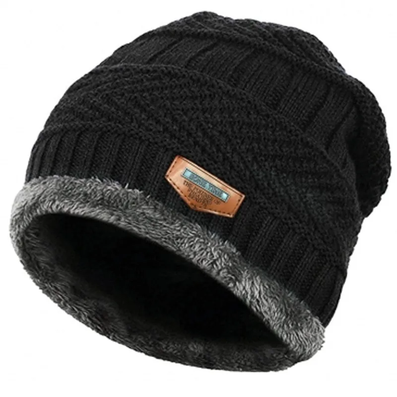Men Women Winter Warm Knit Beanie Hat Acrylic Fleece Lined Double Layer Cuffed Skull Cap For Outdoor Daily Sports Cold Weather