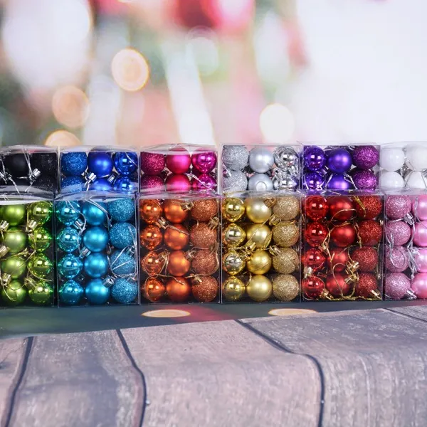 Christmas Balls Ornaments Plastic Electroplated Shiny Matte Glitter For Holiday Xmas Tree Decorations Party Festive