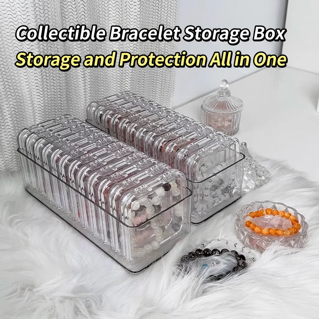 Caja De Almacenamiento De Pulseras De Acrílico Transparente Antipolvo Multi Ranura Organizador De Joyas Portátil Para Cuentas