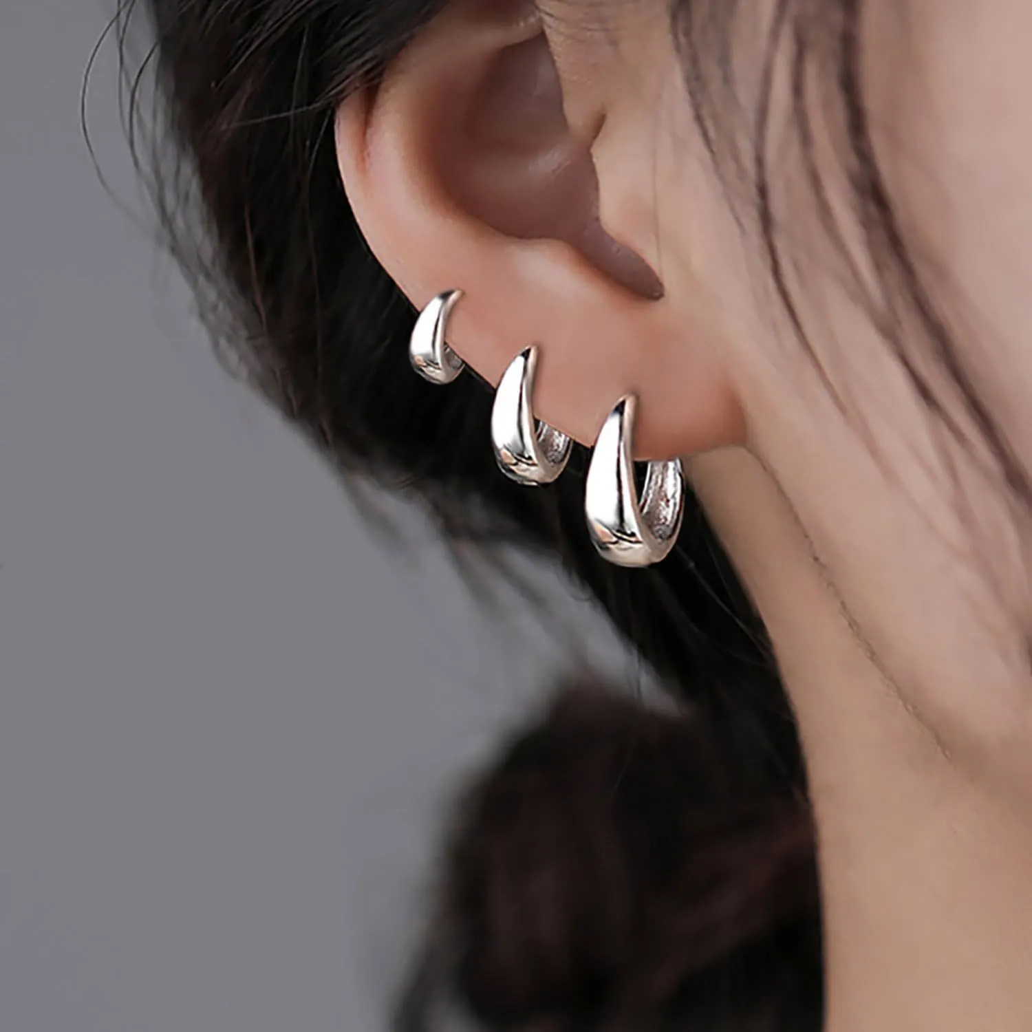 French Vintage Copper Hoop Earrings Gold Silver Plated Minimalist U-Shaped Geometric Earrings For Women Daily Wear Jewelry