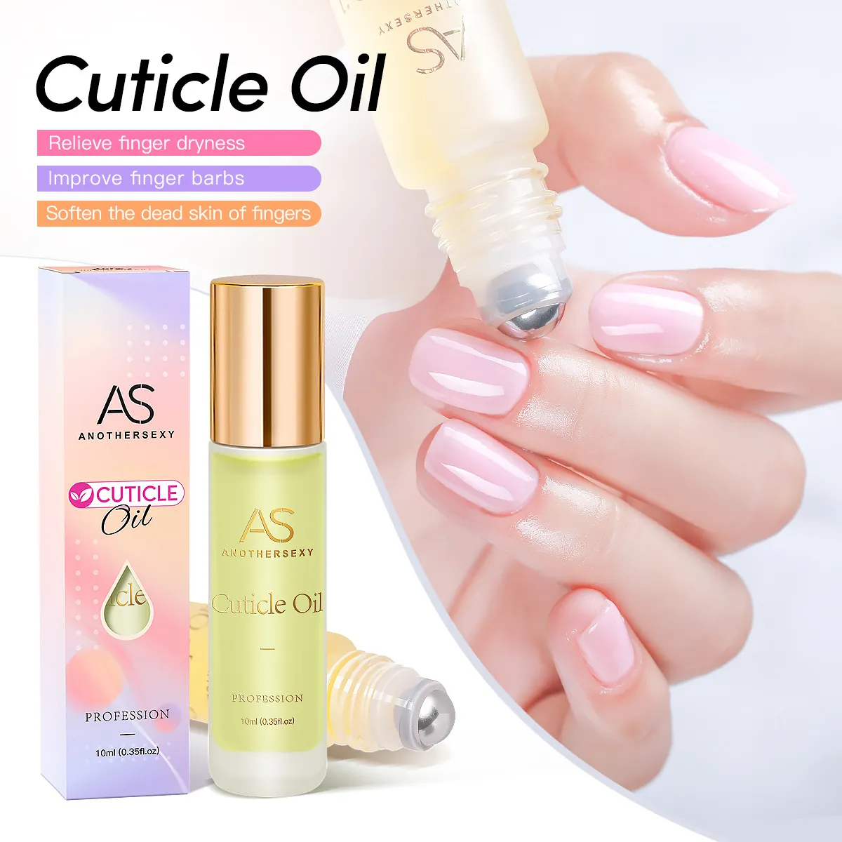 Aceite De Cutícula Roll-On Cuidado De Uñas Nutritivo Reparación Para Sequedad Suavizante Manicura Profesional Esencial
