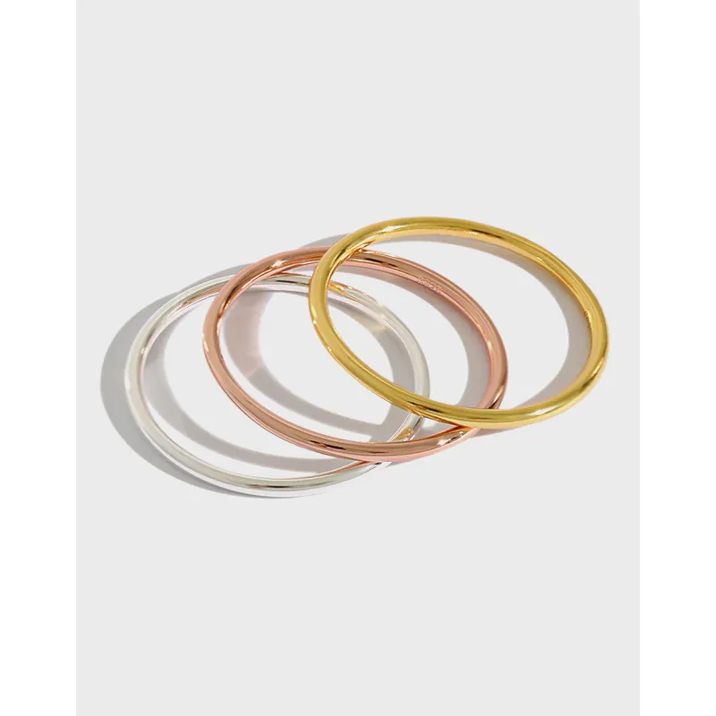 Minimalist Stackable Ring 925 Sterling Silver Thin Line Simple Korean INS Style Jewelry For Women Elegant Polished