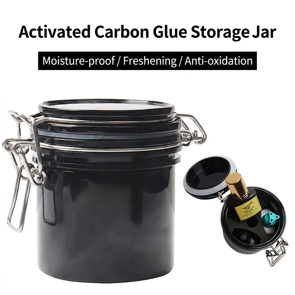 Lash Glue Storage Tank Airtight Container Activated Carbon Plastic Metal Buckle Moisture Proof For Eyelash Extension