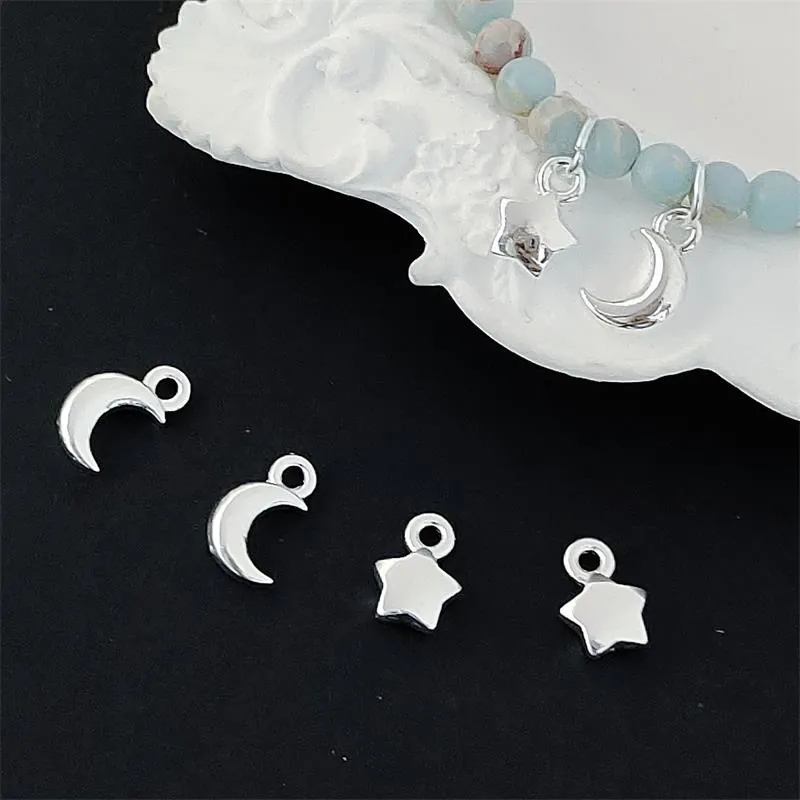 Star Moon Charms Alloy Crescent Moon Pendants DIY Jewelry Making Findings Accessories For Bracelet Necklace Crafting Elegant