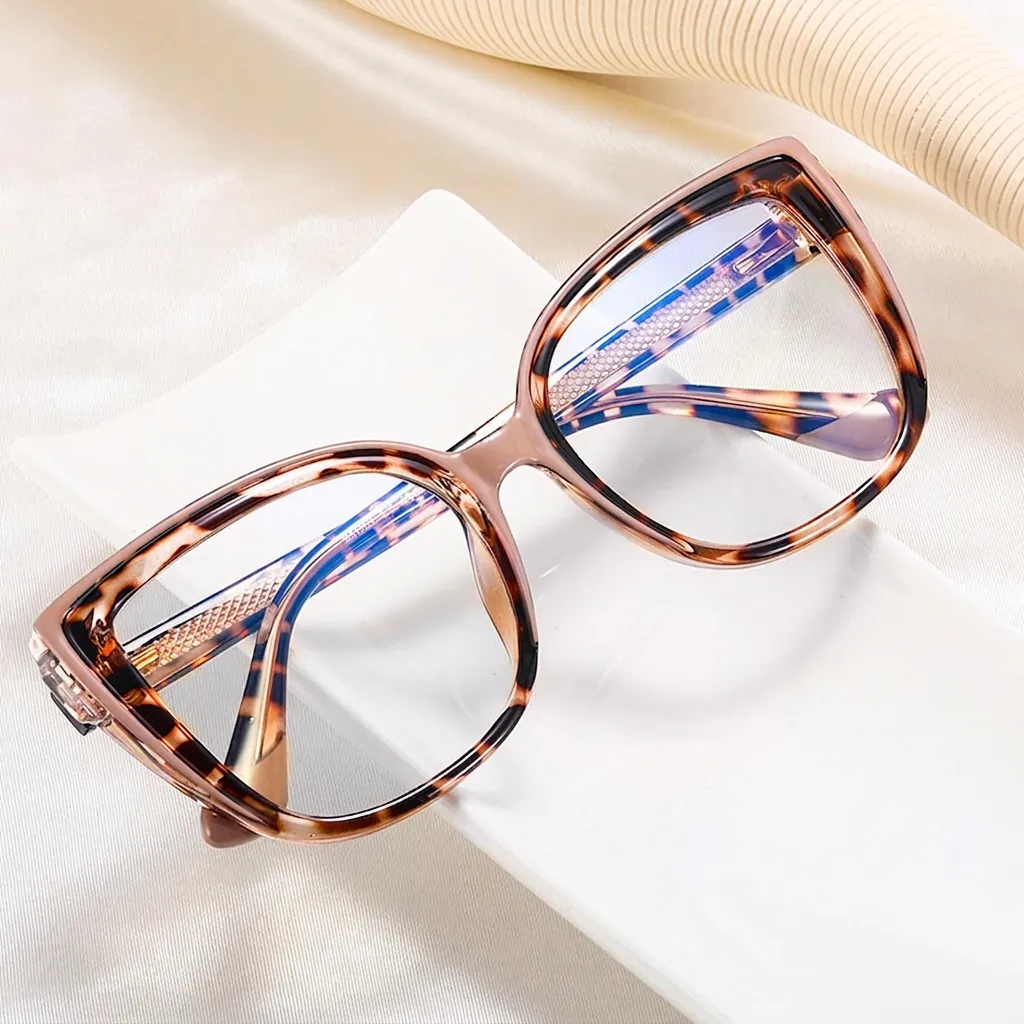 Montura De Gafas Cat Eye Vintage TR90 CP Anti Luz Azul Gafas Ópticas De Moda Para Mujer