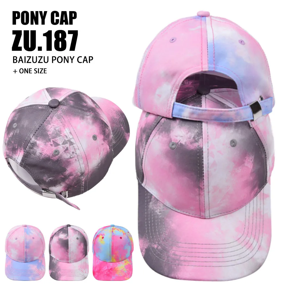Tie Dye Baseball Cap Cotton Adjustable Six Panel Curved Brim Hip Hop Streetwear Outdoor Sun Hat For Men Women