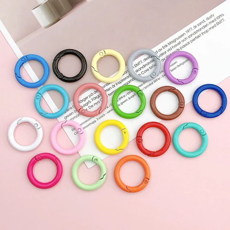 Colorful Spring O-Ring Alloy Painted Open Ring For DIY Jewelry Making Keychain Bag Accessories Connector
