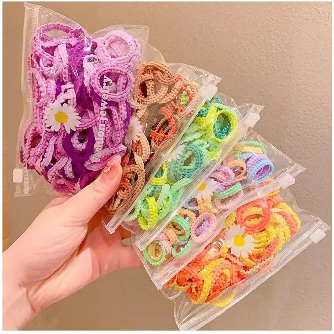 Élastiques À Cheveux Pour Enfants Filles Nylon Texture Ondulée Porte-Queue De Cheval Couleurs Macaron Accessoires Cheveux