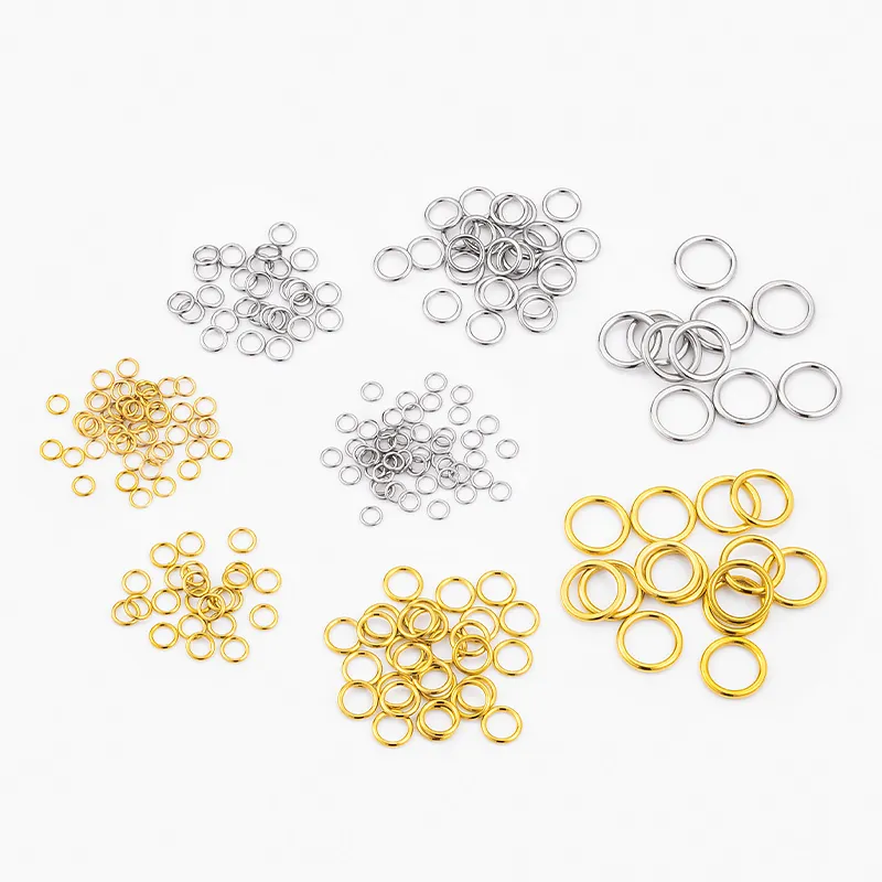 Anneaux De Jonction Fermés Sans Soudure En Acier Inoxydable Pour La Fabrication De Bijoux DIY Anneaux En O Polis
