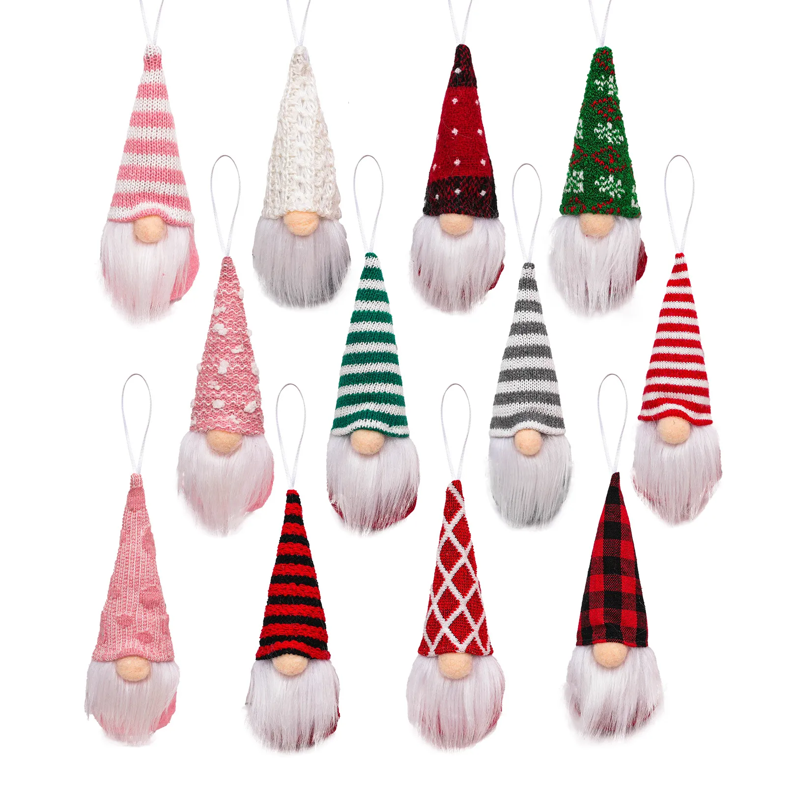 Christmas Gnome Ornaments Knitted Plush Tomte Hanging Faceless Doll Xmas Tree Decorations Nordic Forest Style
