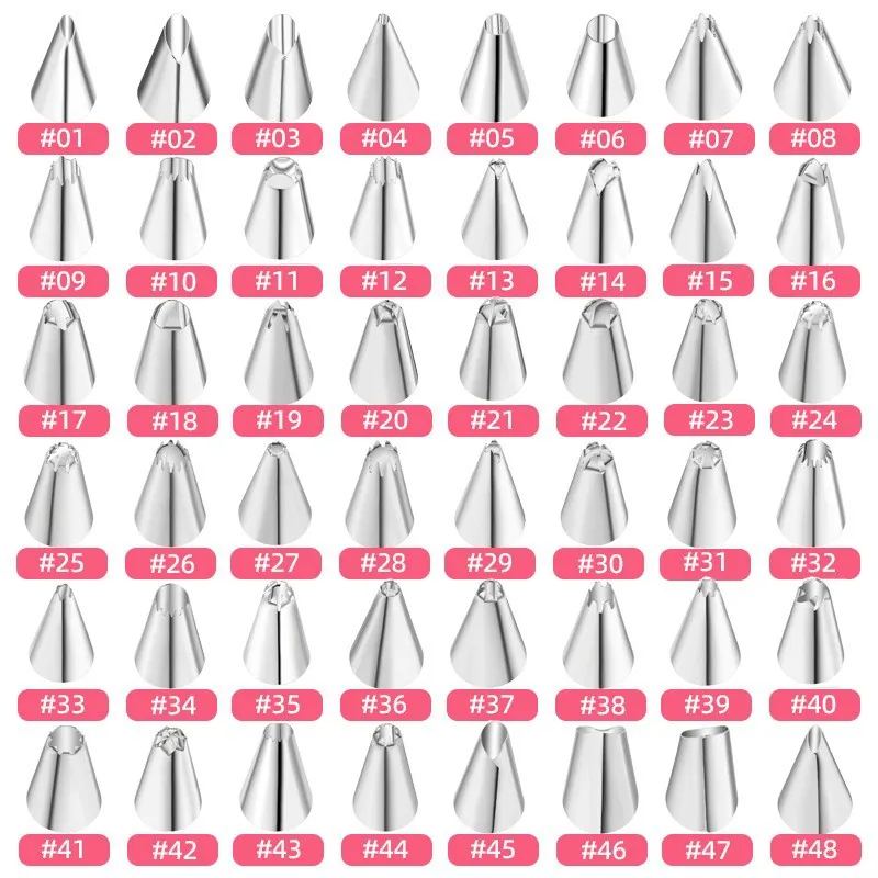 Stainless Steel Icing Nozzles Set Professional Baking Cake Decorating Tools DIY Cream Piping Tips Kit Kitchen Gadgets