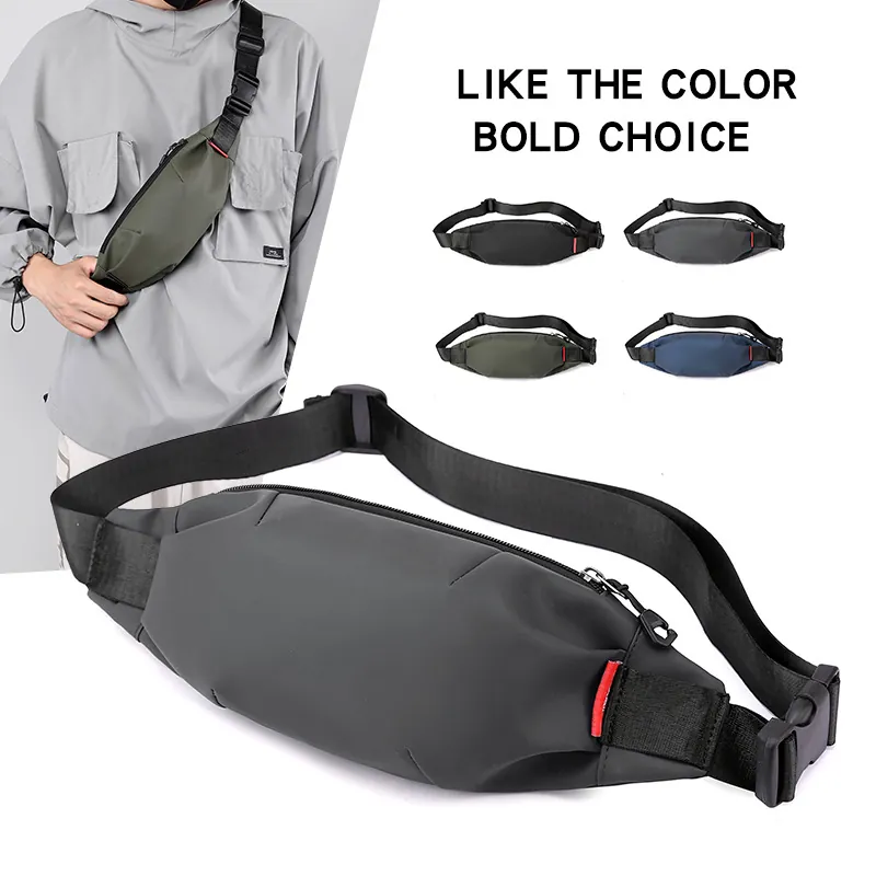 Men Fashion Waterproof Nylon Chest Bag Minimalist Lightweight Waist Bag For Outdoor Travel Crossbody Sport Backpack