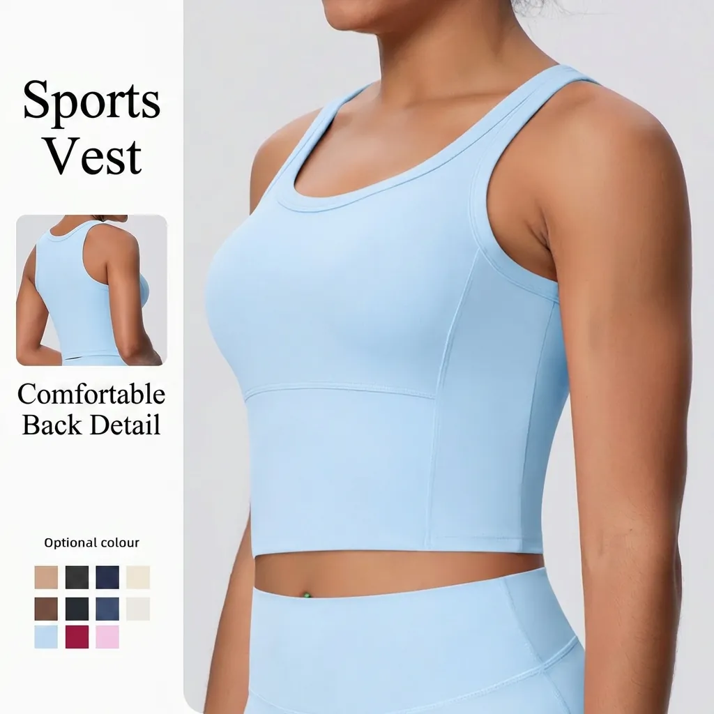 Damen Einfarbig Yoga Top Slim Fit Sport-BH Workout Weste Schnelltrocknend Gym Top Nahtlose Racerback Tank Top Nacktes Gefühl