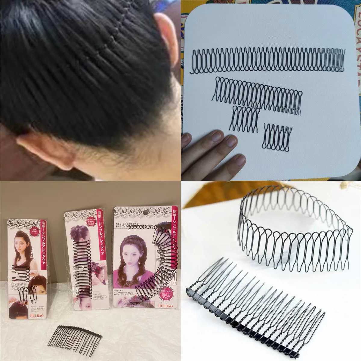 Metall Wellenform Haarkamm Unsichtbare Haarspange Fixieren Von Streuhaar Rutschfestes Styling Tool Schwarz
