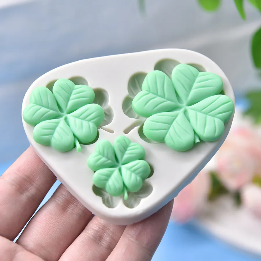 Four Leaf Clover Silicone Mold Multi Hole Lucky Clover Shape For DIY Cake Decorating Fondant Handmade Soap Clay Crafting