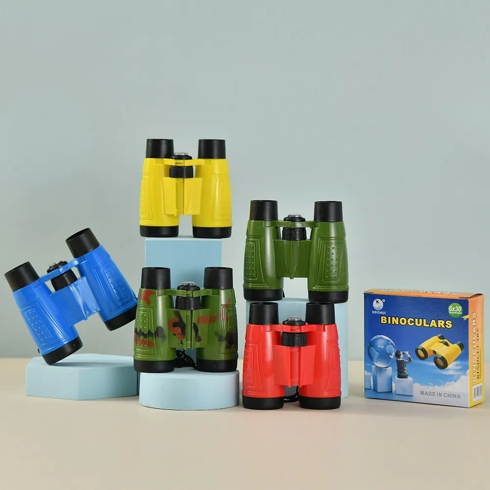 Kids Binoculars Toy With Compass Plastic For Outdoor Nature Exploration Discovery Science Education Learning Gift Toy