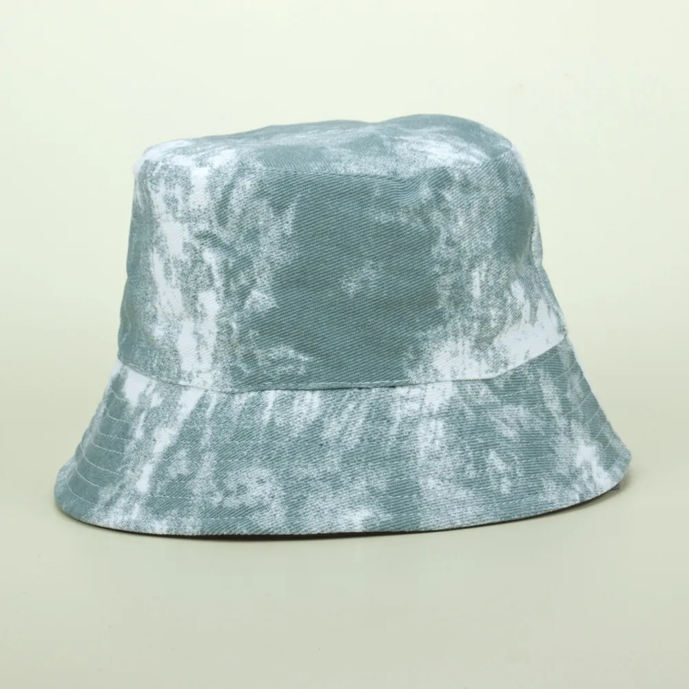 Tie-Dye Bucket Hat Reversible Cotton Canvas Sun Protection Streetwear Gradient Fisherman Cap For Men Women Fashionable
