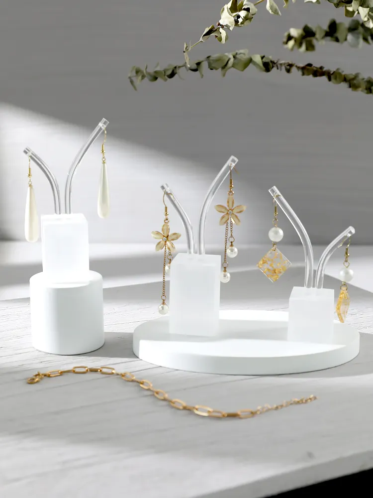 Acrylic Earring Display Stand Transparent T-Shape Fireworks Rack Jewelry Showcase Photography Props Minimalist Decor