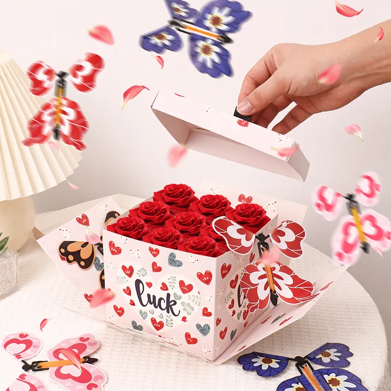 Boîte Cadeau Surprise Papillon Explosive Papier Papillons Volants DIY Fête Anniversaire Mariage Décoration