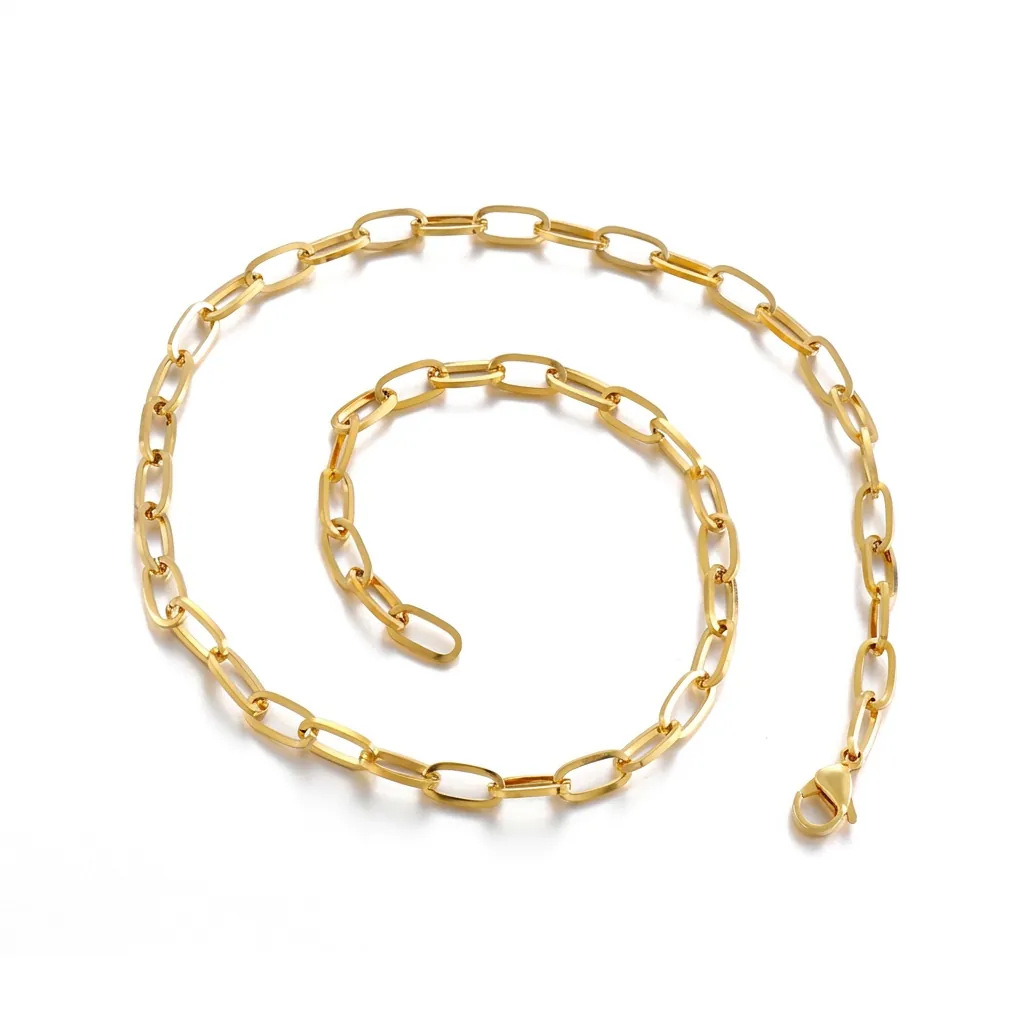Edelstahl Paperclip Kette Halskette Für Frauen Minimalistische Ovale Gliederkette Schlüsselbein Schmuck