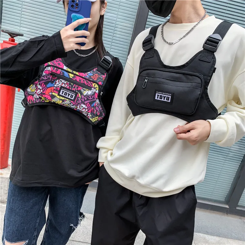 Taktische Brusttasche Oxford Stoff Verstellbare Träger Techwear Hip Hop Streetwear Chest Rig Für Herren Damen
