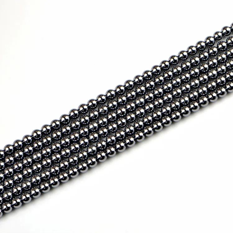 Perles En Vrac Rondes En Terahertz Pierre Naturelle Lustre Métallique Poli Pour La Fabrication De Bijoux Bricolage Bracelet Collier Accessoire