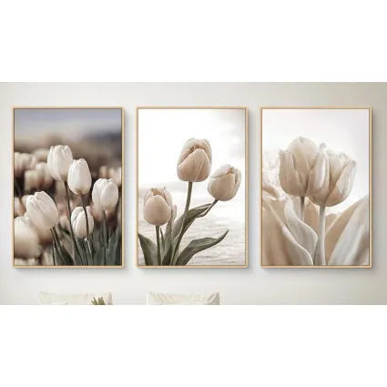 Nordic Style Tulip Flower Bouquet Canvas Wall Art Unframed Modern Floral Poster Print For Living Room Bedroom Decor
