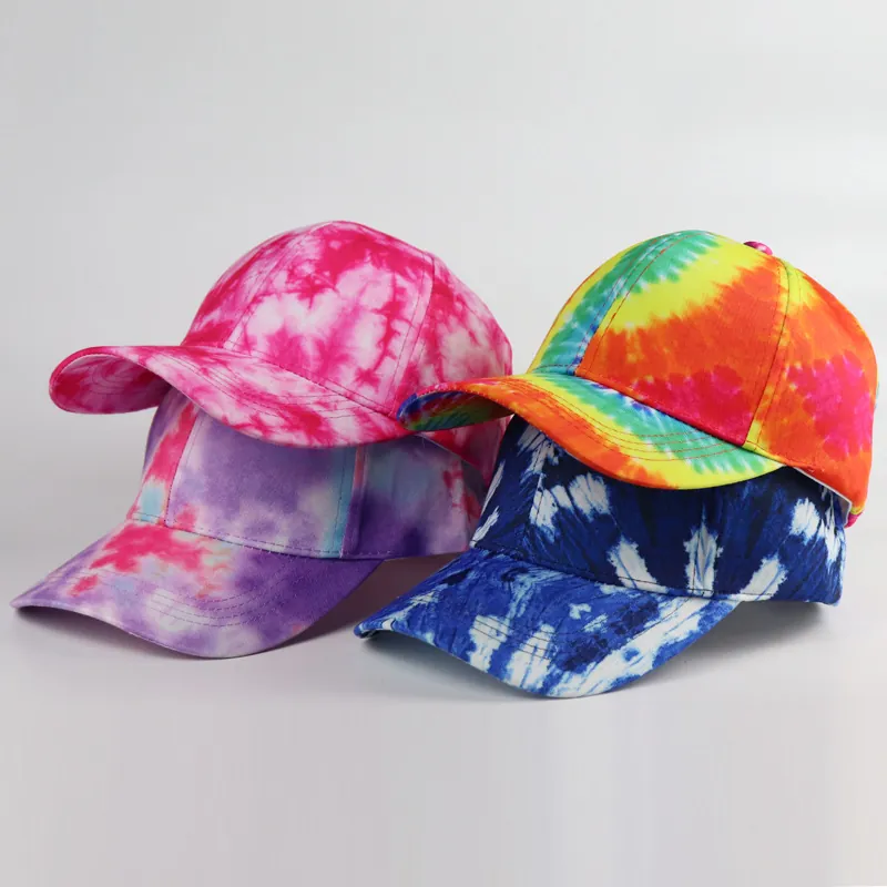Trendy Tie Dye Printed Baseball Cap For Men Women Summer Sun Protection Curved Brim Adjustable Outdoor Casual Trucker Hat