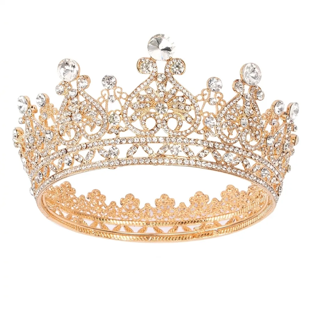 Baroque Luxury Bridal Crown Tiara Alloy Rhinestone Crystal Wedding Party Pageant Headpiece