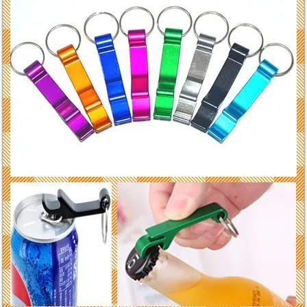 Bottle Opener Keychain Aluminum Alloy Portable Beer Soda Can Opener For Bar Home Party Pocket Tool Lightweight Colorful