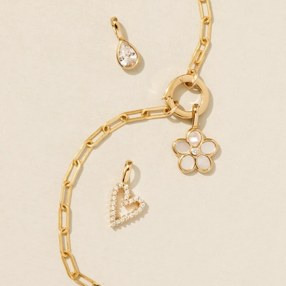 18K Gold Plated Copper Chain Bracelet For Women Stylish Heart Cross Mama Butterfly Charms Fashion Jewelry Accessory