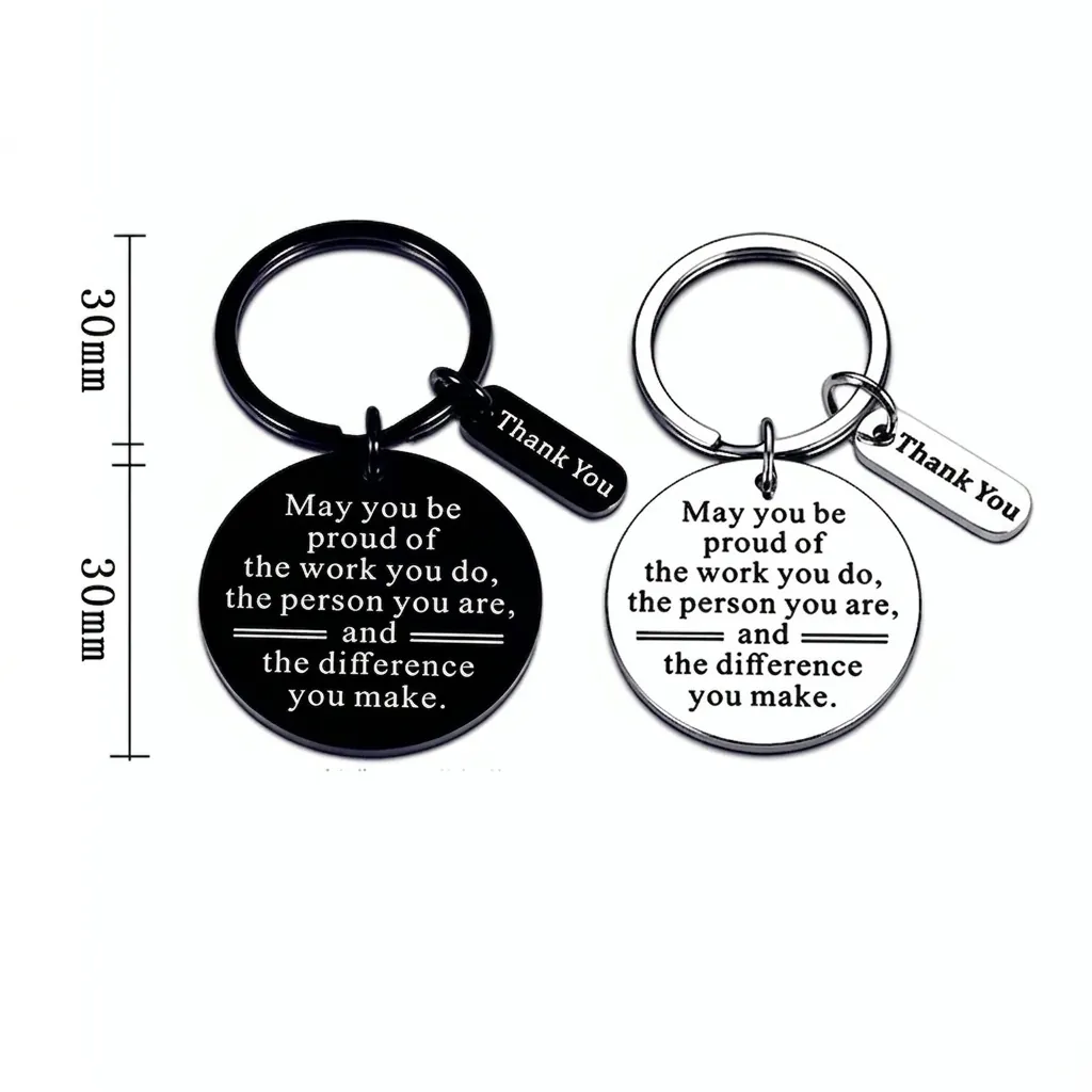 Stainless Steel Keychain With Engraved Inspirational Quote Thank You Tag Appreciation Gift For Colleague Friend Teacher