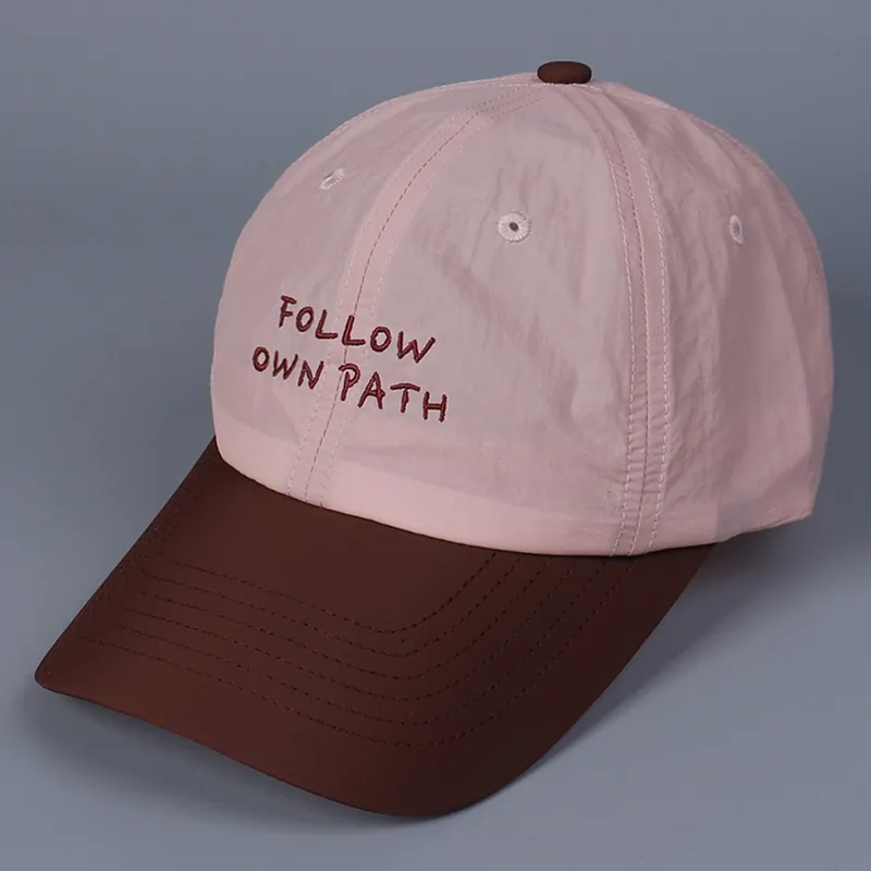 Polyester Baseball Cap Quick Drying Breathable Contrast Color Curved Brim Sun Hat Adjustable Embroidery Casual Women Men